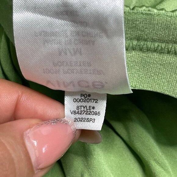 Vince Women's Green Crushed Pleated Satin High Waist Pull On Pants Size Medium - Picture 6 of 12